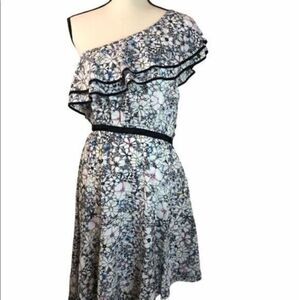 Likely Contour Daisy Delbarton Ditsy Floral Asymmetrical Ruffled Dress 10 NWT